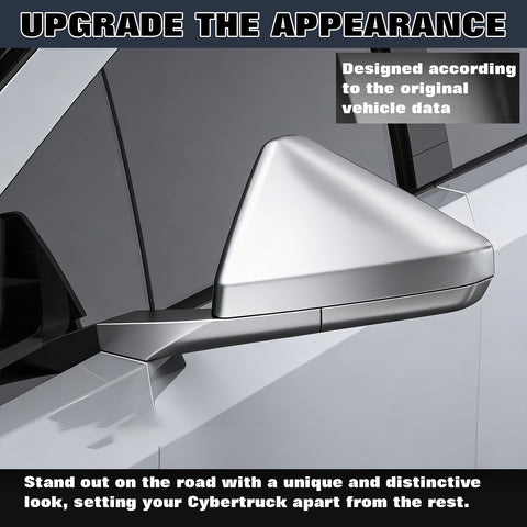 x xotic tech Door Side Rearview Mirror Cover Caps Protection Compatible with Tesla Cybertruck 2024 2025 Left & Right Exterior Accessories, (2PCS, Matte Carbon Fiber Pattern)