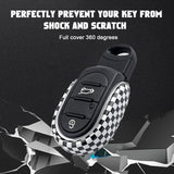 x xotic tech Slim Size Key Fob Cover Case Shell Replacement Compatible with MINI Cooper 3rd Gen F55 F56 F57 F54 Clubman, Gen2 F60 Countryman Smart Key, U Shape