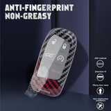 x xotic tech Glossy Black/Red Mix Color Carbon Fiber Texture Hard Plastic Key Fob Cover Case Compatible with Jeep Grand Cherokee Renegade Chrysler 200 300 Dodge RAM Durango Charger Challenger Journey