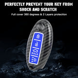 For Nissan/Infiniti 4-Button Carbon Fiber ABS Silicone Cover Remote Key Case Fob