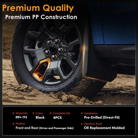 x xotic tech Mud Flaps Splash Guard Compatible with Nissan Frontier S/SV 2022 2023 2024 2025 2026 2027, No Drill Front & Rear Mudguards Fender Protector Set w/Hardware Pickup Truck Accessories(4PCS)