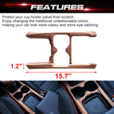 x xotic tech Center Console Cup Holder Panel Trim, Peach Wood Grain ABS Interior Decoration Mouldings Stripe Cover Compatible with Honda CRV 2021 2022