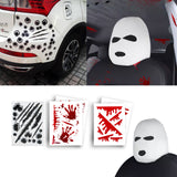 Xotic Tech Car Funny Decoration Spoof Balaclava Face Headrest Cover, Scary Bank Robber Costume Front Seat Head Rest Protector, Halloween Bandit Mask Auto Accessories Universal for Most Car-White