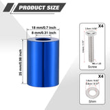 4Sets Steel Bulkhead Riser Kit, Engine Motor Hood Vent Spacer Riser, 1 inch 8mm Aluminum Alloy Engine Hood Ventilation Spacer for Auto Engine Turbo Swap