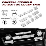 x xotic tech 12pcs Center Console AC Button Switch Patch Cover Trims, Silver Aluminum Alloy, Compatible with Honda CR-V DX 2017-2022