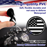 2.75" Flexible PVC Rhinestone Cup Coasters Patriotic Decoration For Men Women