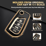 Set TPU Full Protect Folding Key Fob Cover For Toyota Camry LE 2018-2019