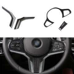 Carbon Fiber Style Steering Wheel Frame w/Lip Cover For BMW 3 Series G20 19-2022