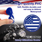 2.75" Flexible PVC Rhinestone Cup Coasters Patriotic Decoration For Men Women