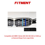 Tri-Colored Front Diamond Grille Strips Clip Cover For BMW 3 Series G20 2023-up