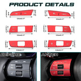 Red Engine Button+Steering Wheel+AC Control Cover Stickers For Honda Civic 2022+