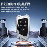 x xotic tech Mech Style Heavy Metal Key Fob Cover Compatible with Chevy Silverado 1500, GMC Sierra 1500 2022-2025, Chevrolet Tahoe 2024-2025, Zinc Alloy Key Case Protector Shell Keychain