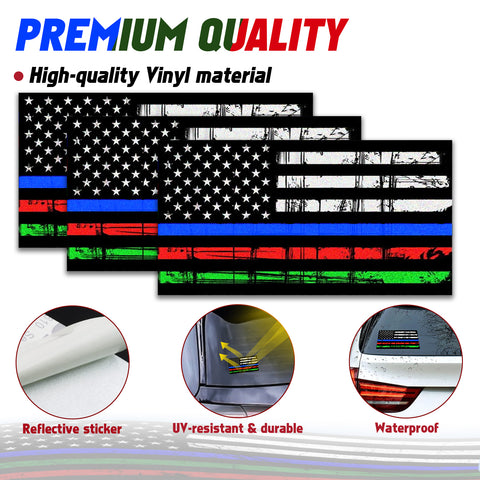 American Flag Decal Window Clings Vinyl Car Decals Static Self Adhesive 3" x 5"