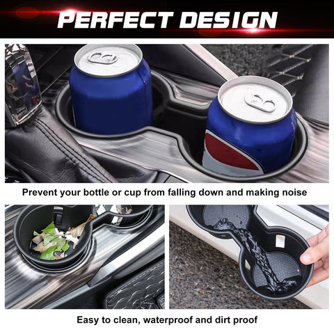 Black Center Console Dual Water Cup Holder Insert For Toyota Camry 2018-2024