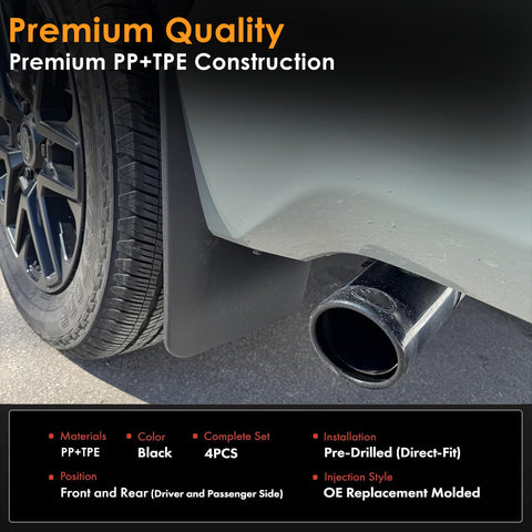 x xotic tech Mud Flaps Splash Guard Compatible with Toyota Tundra 2022-2026 Front & Rear Mudguards Fender Flare Dirt Slush Trap Protector Set Pickup Truck Accessories(4PCS)
