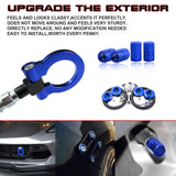 Set Towing Hook+Tire Valve Stem Caps+Quick Release Fasteners Fit Mazda 3 6 2014+