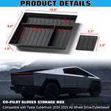 x xotic tech Center Console Organizer Co-pilot Gloves Storage Box Compatible with Tesla Cybertruck 2024 2025, Passenger Side Glove Box Accessories