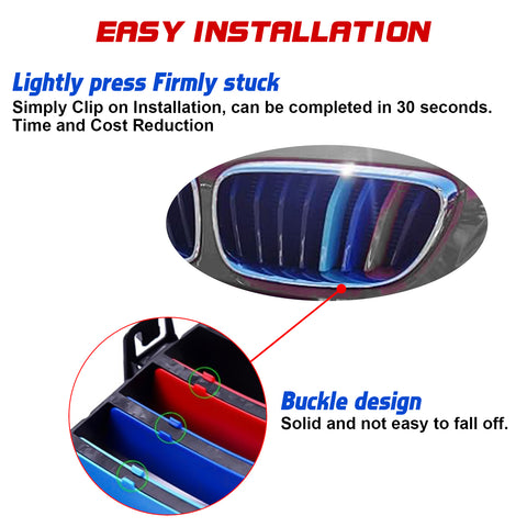 M-Sport Front Kidney Grille Strips Insert Trim For BMW 2 Series 2014-20 8 Beams