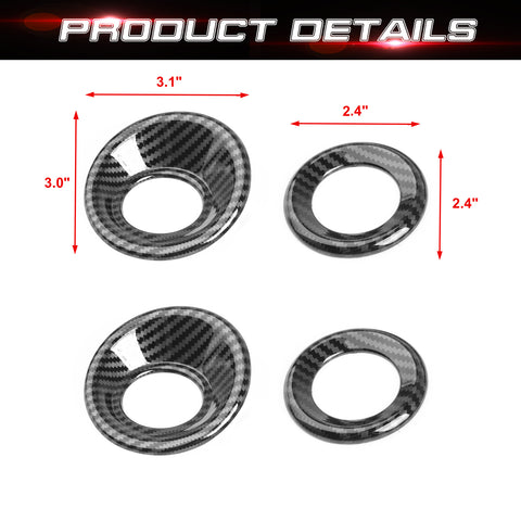 Carbon Fiber Texture Door Loudspeaker Sound Circle Trim For Honda CR-V 2017-22