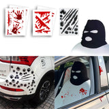 Xotic Tech Car Funny Decoration Spoof Balaclava Face Headrest Cover, Scary Bank Robber Costume Front Seat Head Rest Protector, Halloween Bandit Mask Auto Accessories Universal for Most Car-White