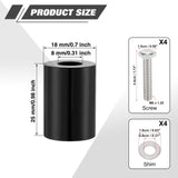 4Sets Steel Bulkhead Riser Kit, Engine Motor Hood Vent Spacer Riser, 1 inch 8mm Aluminum Alloy Engine Hood Ventilation Spacer for Auto Engine Turbo Swap