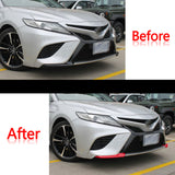 Glossy Red Front Corner Grille Insert + Rear Bumper Lip Cover For Camry SE/XSE