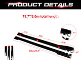78.7 Inch/2M Car Lower Side Skirts Protect Rocker Panel Splitter Winglets Diffuser Bottom Line Extension Body Kit Universal Fit Most Vehicles (Glossy Black w/ White Strip)