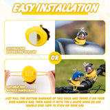 x xotic tech Rubber Duck Bike Bell Decoration, Cute Yellow Squeeze Duck Bicycle Accessories w/Propeller Helmet for Car Dashboard Motorcycle Scooter Handlebar Horn Kids Toddler Toy Outdoor