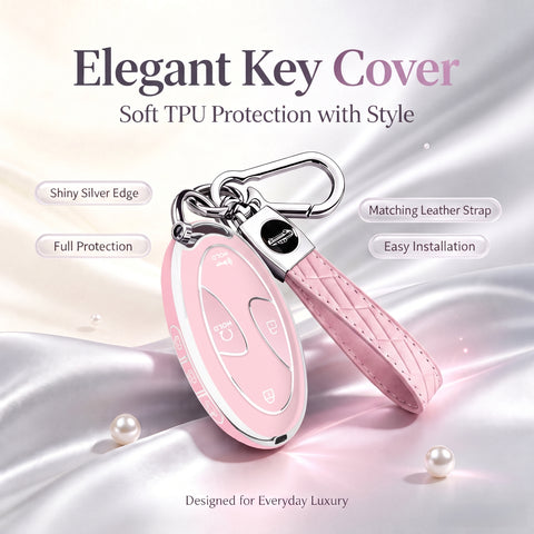 5/7 Button TPU Key Fob Cover Case w/Keychain For Hyundai Santa Fe Tucson Sonata
