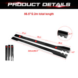 86.5 Inch/2.2M Car Lower Side Skirts Protect Rocker Panel Splitter Winglets Diffuser Bottom Line Extension Body Kit Universal Fit Most Vehicles (Cabron Fiber Pattern w/ White Strip)