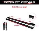 86.5 Inch/2.2M Car Lower Side Skirts Protect Rocker Panel Splitter Winglets Diffuser Bottom Line Extension Body Kit Universal Fit Most Vehicles (Cabron Fiber Pattern w/ Red Strip)