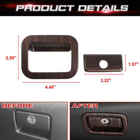 Wood Grain ABS Copilot Storage Box Handle Cover For Toyota Camry 2018-2024