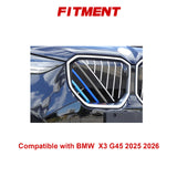 Tri-Colored Front Center Kidney Grille Strips Clip Cover For BMW X3 G45 2025-up