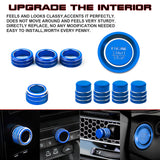 Set Blue AC Air Navigation Engine Start Button Ring Cover For Honda Civic 2022+