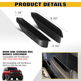 x xotic tech Door Side Handle Storage Box Compatible with Ford Bronco 2021-2025 Interior Accessories, Door Grab Armrest Phone Pocket Insert Organizer Tray Container w/Black Mat