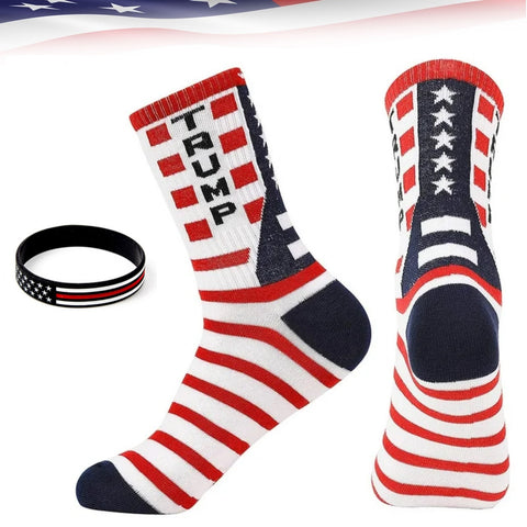 Donald Trump 2024 President MAGA Socks Men's Women's Cotton Novelty Crew Socks