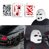 Xotic Tech Car Funny Decoration Spoof Balaclava Face Headrest Cover, Scary Bank Robber Costume Front Seat Head Rest Protector, Halloween Bandit Mask Auto Accessories Universal for Most Car-White