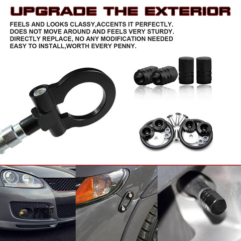 Set Towing Hook+Tire Valve Caps+Quick Release Fasteners For BMW 2 4 Series 2014+