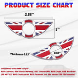 x xotic tech 2Pcs Union Jack Wing Emblem Rings Door Lock Pin Knobs Badge Cover Sticker Trim Decoration Compatible with Mini Cooper R55 R56 R57 R58 R59(Not Fit R60 R61 F55 F56)