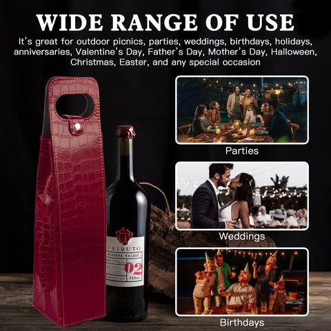 Portable Bottle Wine Gift Bag Champagne Beer Holder for Picnic Party, Christmas