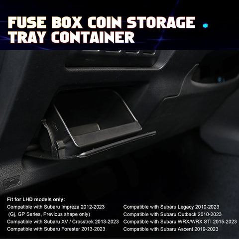 Car Interior Fuse Box Coin Storage Container For Subaru XV Crosstrek Forester