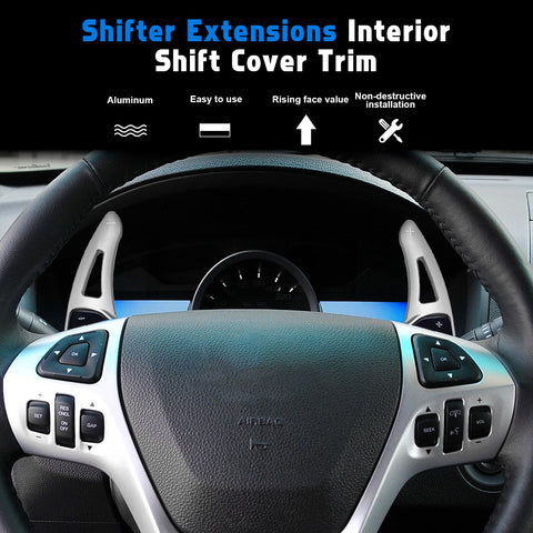 Aluminum Paddle Shifter Extension Decoration Cover For Ford Explorer 2013-2019