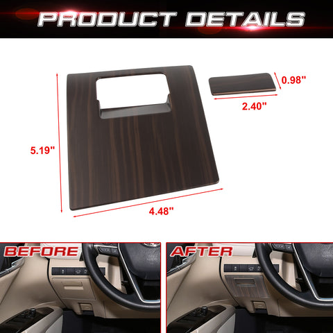 Wood Grain Glove Box Panel Molding Cover Trim For Toyota Camry 2018-2024