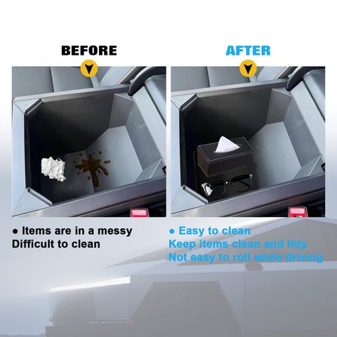 x xotic tech Center Console Organizer Tray Mat Compatible with Tesla Cybertruck 2024 2025, Silicone Armrest Lower Storage Pad Interior Accessories, Console Organizer Storage Tray