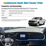 Dashboard Cover Pad Anti-Dirt Sunshield Protect Dash Mat For Ford F150 2021-2025