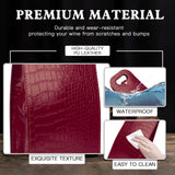 2-Bottle Leather Wine Tote Bag Protector Champagne Gift Bag with Handle For Gift