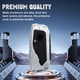 x xotic tech Mech Style Heavy Metal Key Fob Cover Compatible with BMW 2023 2024 2025 X1 X5 X6 X7 i7 Xi 3 5 7 Series 740i 760i XM IX IX3 I5 I7, Zinc Alloy Key Case Protector Shell Keychain