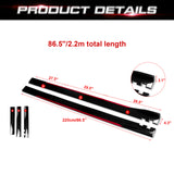 86.5 Inch/2.2M Car Lower Side Skirts Protect Rocker Panel Splitter Winglets Diffuser Bottom Line Extension Body Kit Universal Fit Most Vehicles (Glossy Black w/ Red Strip)