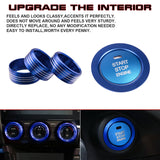 Blue Engine Start Button + AC Knob Control Ring Combo Cover for Subaru Forester