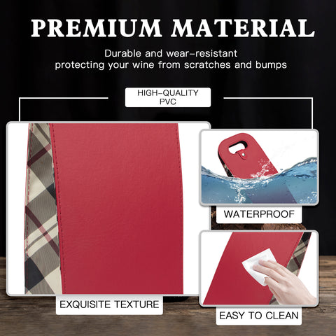 2-Bottle Leather Wine Tote Bag Protector Champagne Gift Bag with Handle For Gift